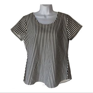 The Letter Black and white striped shirt. Size M